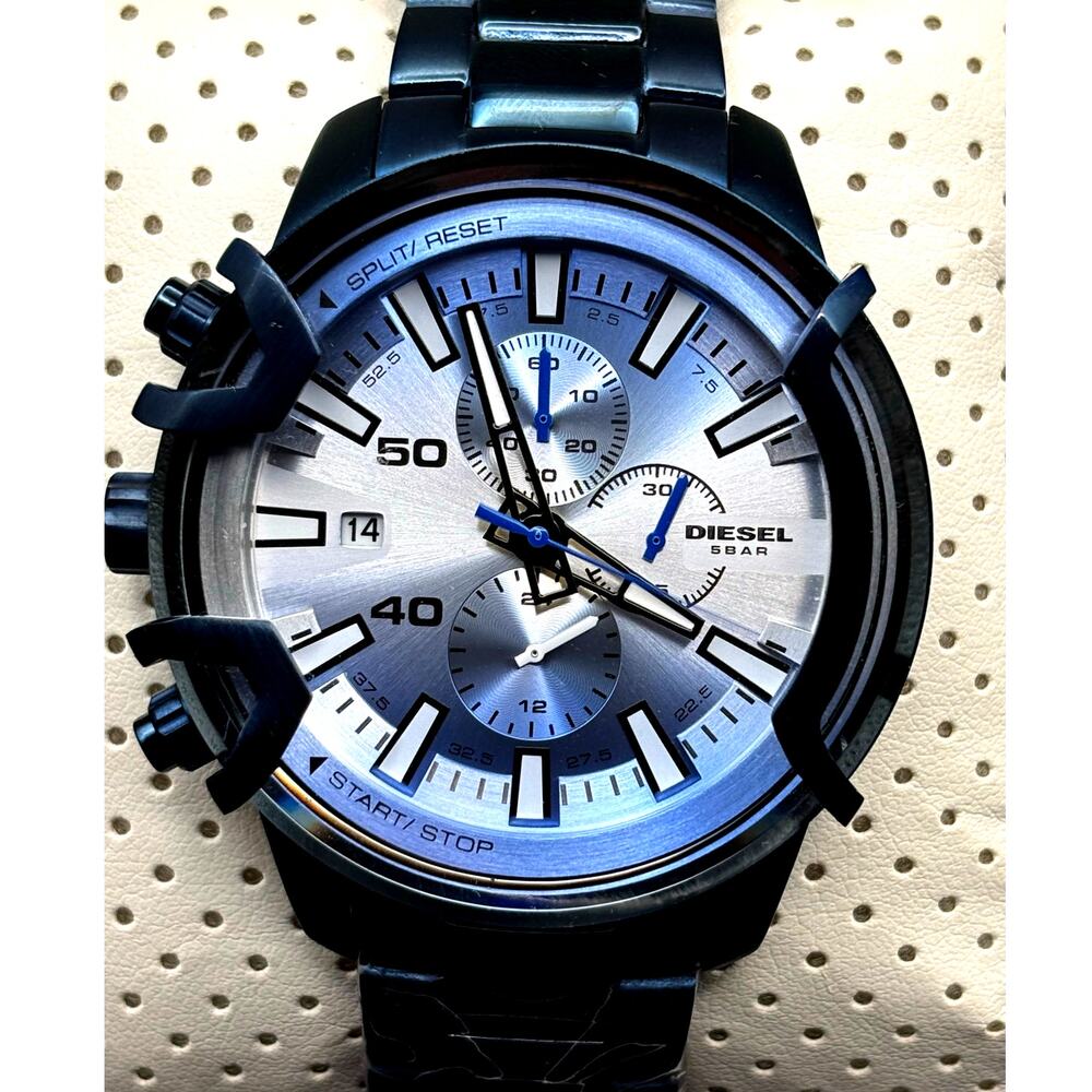 Diesel DZ4596 Griffed Men's Chronograph Blue Stainless Steel 48mm Watch NIBWT